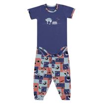 Conjunto Bebê Dedeka Body MC Happy Azul - 25068E Conjunto Bebê Dedeka Body MC Happy Azul - 25068E