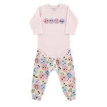 Conjunto Bebê Dedeka Body ML Emoções Rosa - 25037 Conjunto Bebê Dedeka Body ML Emoções Rosa - 25037