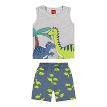 Conjunto Bebê e Infantil Menino Dinossauros Regata e Bermuda Kyly Conjunto Bebê e Infantil Menino Dinossauros Regata e Bermuda Kyly