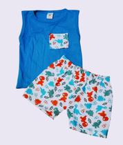 Conjunto bebê e infantil verão regata Animals