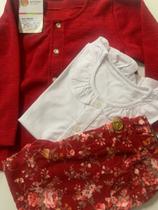 Conjunto Bebê Feminino 02 Anos Calça Estampada Blusa Social e Camisa de Manga Comprida Conjunto Bebê Feminino 02 Anos Calça Estampada Blusa Social e Camisa de Manga Comprida