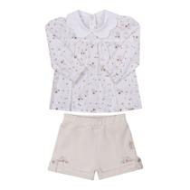 Conjunto Bebê Feminino Bata + Shorts Paraiso 16219