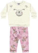Conjunto Bebê feminino Blusa e calça Ursinho Fakini