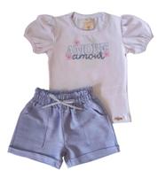 Conjunto Bebê Feminino Blusa MC + Shorts Angerô