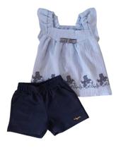 Conjunto Bebê Feminino Blusa MC + Shorts Angerô