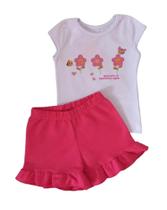 Conjunto Bebê Feminino Blusa MC + Shorts Kely & Kety