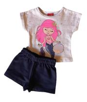 Conjunto Bebê Feminino Blusa MC + Shorts Kyly