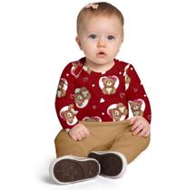 Conjunto Bebê Feminino Body Cotton Calça Moletom Pelúciado Ursa Kyly