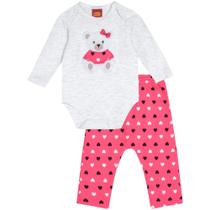 Conjunto Bebê Feminino Body Cotton + Calça Moletom Pelúciado Ursa Kyly Conjunto Bebê Feminino Body Cotton + Calça Moletom Pelúciado Ursa Kyly
