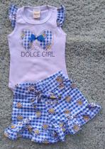 Conjunto Bebê Feminino Body Dolce Girl + Shorts Margaridas Alekids
