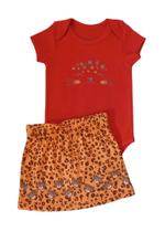 Conjunto Bebê Feminino Body MC + Saia Oncinha Kely & Kety Conjunto Bebê Feminino Body MC + Saia Oncinha Kely & Kety