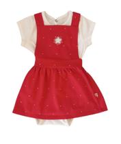 Conjunto Bebê Feminino Body MC + Salopete Boca Grande