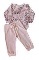 Conjunto Bebê Feminino Body ML + Calça Mini Mundo