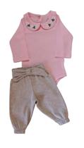 Conjunto Bebê Feminino Body ML + Calça Tile Baby