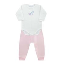 Conjunto Bebê Feminino Dedeka Suedine Prime Longo Off White