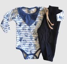Conjunto bebê feminino e masculino body e calça moda inverno