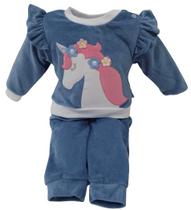 Conjunto Bebê Feminino Plush Bordado Inverno Chuquinha 2913