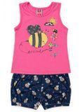 Conjunto bebê feminino regata meia malha e Short cotton sublimado 11594.1