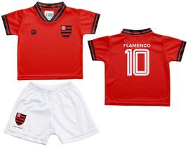 Conjunto Bebê Flamengo Uniforme Vermelho - Torcida Baby