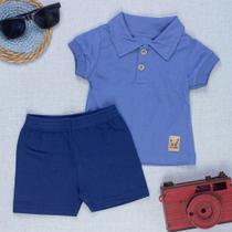 Conjunto Bebê Gola Polo Manga Curta Bermuda Look Verão Menino Conjunto Bebê Gola Polo Manga Curta Bermuda Look Verão Menino