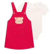 Conjunto Bebê Infantil Body Cotton Salopete Sarja Infanti