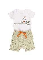 Conjunto bebe infantil estampa passarinho tam p ao gg