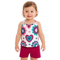 Conjunto Bebê Infantil Menina Blusa e Shorts Kyly