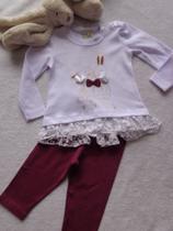 Conjunto bebe Infantil menina Coelhinha em cotton Have Fun Conjunto bebe Infantil menina Coelhinha em cotton Have Fun