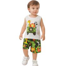 Conjunto Bebê Infantil Menino Regata Algodão e Shorts Poliéster Conjunto Bebê Infantil Menino Regata Algodão e Shorts Poliéster