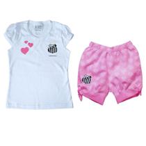 Conjunto Bebê Infantil Santos Rosa - Torcida Baby
