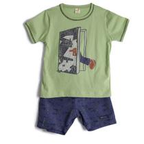 Conjunto Bebê infantil - short e camiseta - Bem Vindo Green