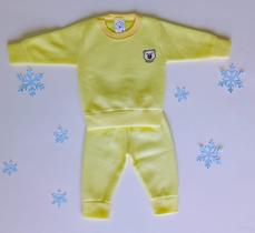 Conjunto Bebê Infantil Soft Inverno Menino Menina Roupa de frio P M G Enxoval Blusa e Calça com punho - Mafessoni