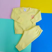 Conjunto Bebê Infantil Soft Inverno Menino Menina Roupa de frio P M G Enxoval Blusa e Calça com punho