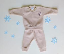 Conjunto Bebê Infantil Soft Inverno Menino Menina Roupa de frio P M G Enxoval Blusa e Calça com punho