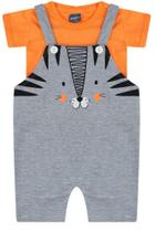 Conjunto bebê jardineira e camiseta orange