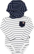 Conjunto Bebe Listrado Branco/Marinho Tam P3-6 meses Dicanela