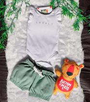 Conjunto bebê - lovely - body cotton e short piquet Conjunto bebê - lovely - body cotton e short piquet