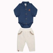 Conjunto Bebê Malha Estiloso 2Pçs Azul Marinho -Sonho Mágico Conjunto Bebê Malha Estiloso 2Pçs Azul Marinho -Sonho Mágico