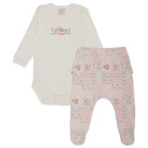 Conjunto Bebê Manga Longa Body e Mijão Com Babadinho