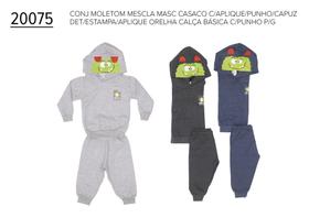 Conjunto Bebe Masculino Blusão e Calça Moletom P ao G