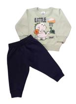 Conjunto Bebê Masculino Blusão ML + Calça Abrange