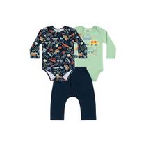 Conjunto Bebê Masculino Body + Calça 3 pçs Elian P ao GG