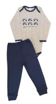Conjunto Bebê Masculino Body ML + Calça em Malha Canelada Mimoso Baby Conjunto Bebê Masculino Body ML + Calça em Malha Canelada Mimoso Baby