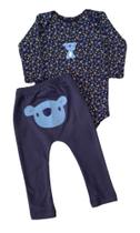 Conjunto Bebê Masculino Body ML + Calça Piu Blu