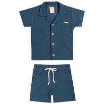 Conjunto Bebê masculino Camisa e Shorts com tecido Texturizado - Colorittá