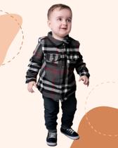 Conjunto Bebê Masculino Camisa Xadrez + Calça Molecotton Jeans Leve