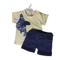 Conjunto bebê masculino camiseta e bermuda