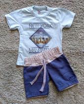 Conjunto Bebê Masculino Camiseta New York Manhattan Alekids Conjunto Bebê Masculino Camiseta New York Manhattan Alekids