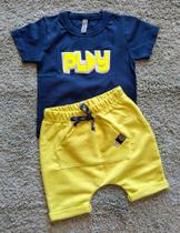 Conjunto Bebê Masculino Camiseta Play + Bermuda Alekids