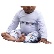 Conjunto Bebê Masculino Dedeka Longo Lambretas Branco - 2505 Conjunto Bebê Masculino Dedeka Longo Lambretas Branco - 2505